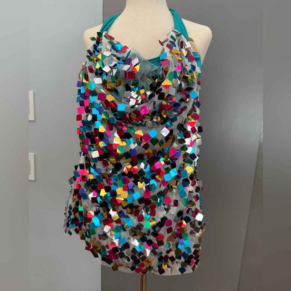 Weissman Multicolor Sequin Kids 2 piece dance Dress costume